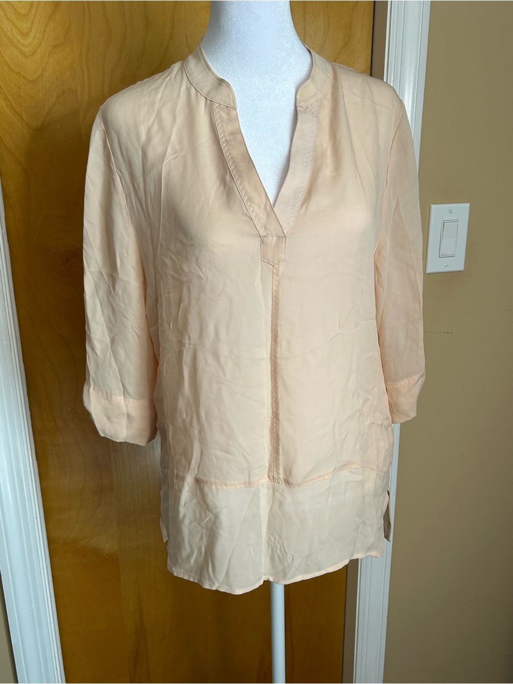 Michael Stars Peach Split-Neck Tunic Top